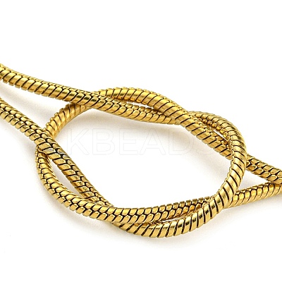 PVD Vacuum Plating 304 Stainless Steel 2-Strand Round Snake Chain Bracelets BJEW-P334-01B-G-1