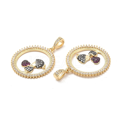 Brass Micro Pave Cubic Zirconia Pendants KK-H441-33G-1