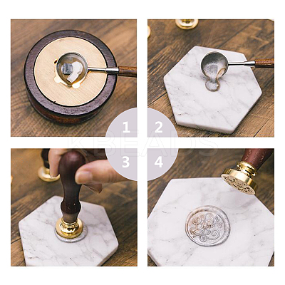 Brass Wax Seal Stamp AJEW-CP0002-04-D018-1