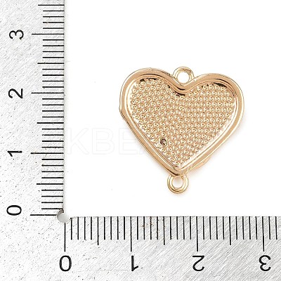 Brass Enamel & Natural Pearl Heart with Flower Connector Charms KK-K351-52G-03-1