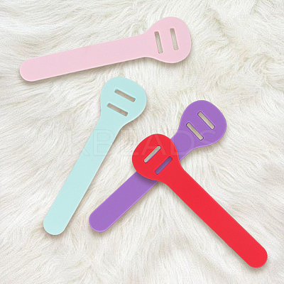 24Pcs 4 Colors PVC Zipper Pull Tabs PVC-GF0001-02A-01-1