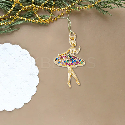 4Pcs 2 Colors Brass Micro Pave Cubic Zirconia Pendants KK-DC0003-39-1