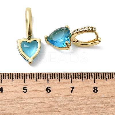 Brass Micro Pave Cubic Zirconia Heart Hoop Earrings EJEW-H171-07G-1