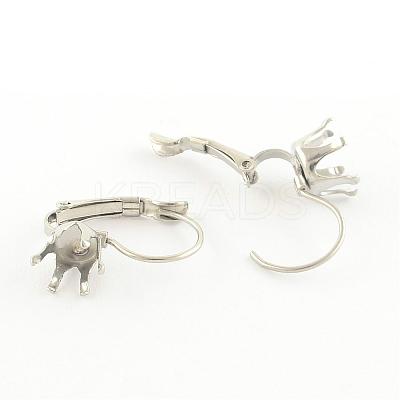 304 Stainless Steel Leverback Earring Findings STAS-R086-02-1