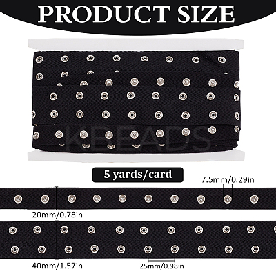 5 Yards 201 Stainless Steel Snap Button Tape OCOR-WH0078-190B-01P-1