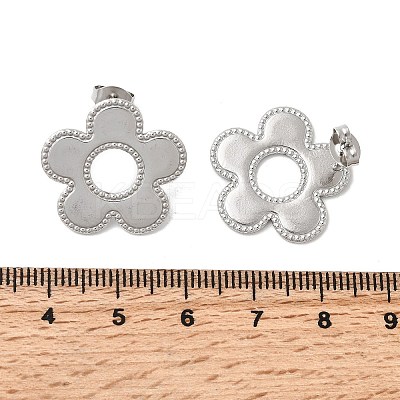304 Stainless Steel Flower Stud Earrings EJEW-F398-02P-1