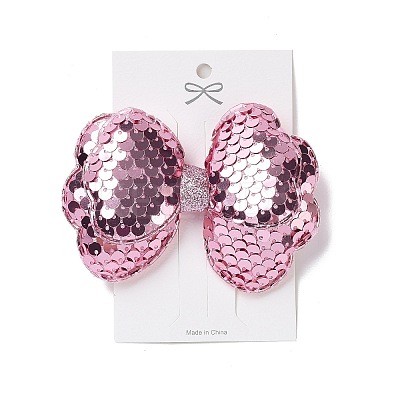 Paillette Cloth Felt Fabric Alligator Hair Clip OHAR-R100-02D-1