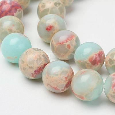 Synthetic Aqua Terra Jasper Beads Strands G-P237-02-6mm-1