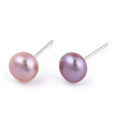 Dyed Natural Pearl Stud Earrings PEAR-N020-06C-1