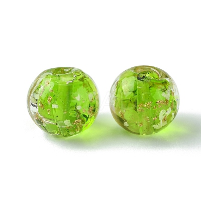 Luminous Handmade Gold Sand Lampwork Beads FOIL-B001-07A-1