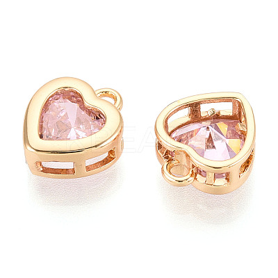 Brass Micro Pave Cubic Zirconia Charms KK-N275-13B-G-1