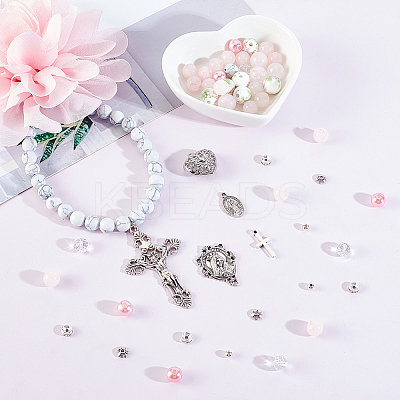 DIY Rosary Bracelet Necklace Making Kit DIY-AR0002-77-1
