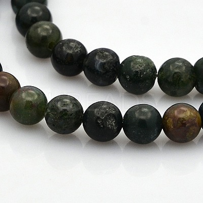 Round Natural Plum Jasper Beads Strands G-N0120-37-6mm-1