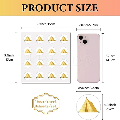 8 Sheets Plastic Waterproof Self-Adhesive Picture Stickers DIY-WH0428-120-1