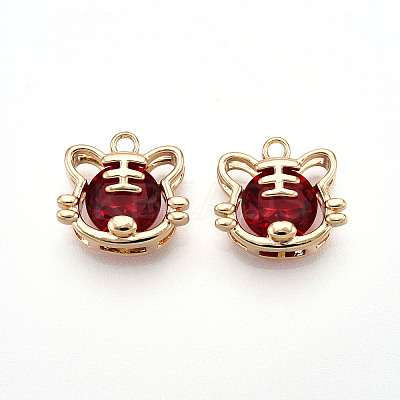 Brass Micro Pave Cubic Zirconia Pendants ZIRC-T016-12-1