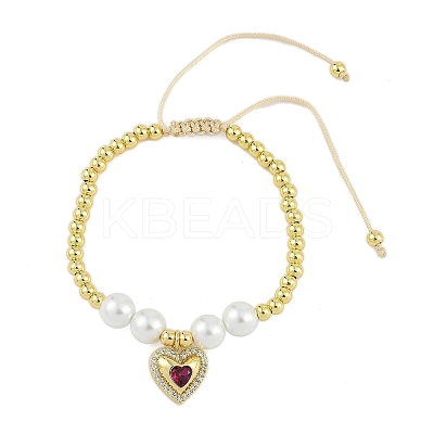 Rack Plating Brass Stretchable Bracelets with Cubic Zirconia for Women BJEW-D047-02G-02-1