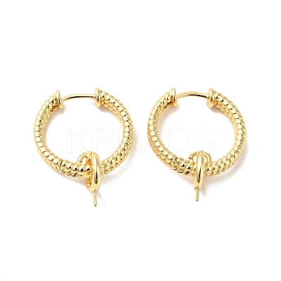 Brass Ring Hoop Earring Findings KK-G434-03G-1