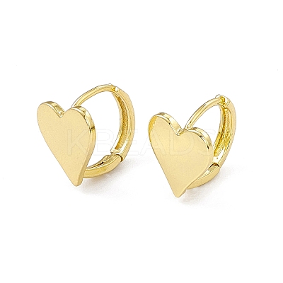 Rack Plating Brass Heart Hoop Earrings for Women EJEW-I277-03G-1