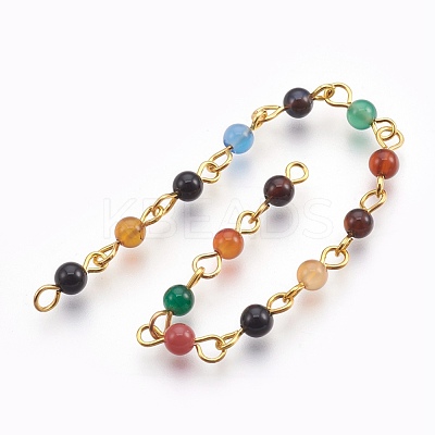 Handmade Natural Agate Beaded Chains X-AJEW-JB00448-02-1