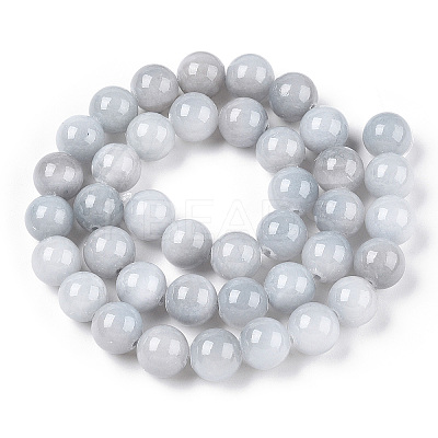 Natural Dyed Yellow Jade Beads Strands G-R271-6mm-YXS18-01-1