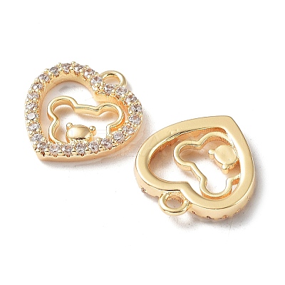 Rack Plating Brass Micro Pave Cubic Zirconia Pendants KK-K333-84G-1