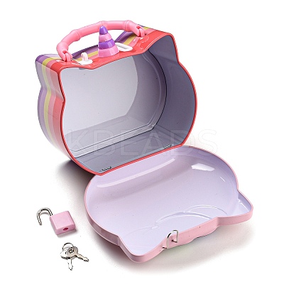Unicorn Head Iron Money Banks for Kids LS-AJEW-G053-01A-1