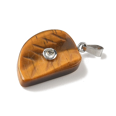 Natural Tiger Eye Carved Pendants G-P599-04P-12-1