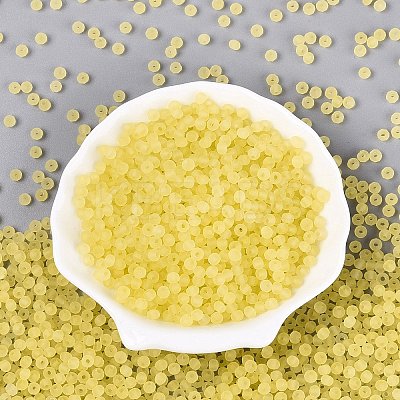 FGB Frosted Transparent Glass Seed Beads SEED-N013-04A-02-1