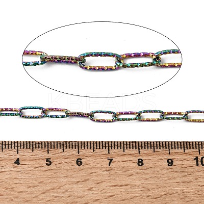 304 Stainless Steel Textured Paperclip Chains CHS-P029-01RC-1