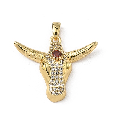 Brass Micro Pave Cubic Zirconia Pendants KK-F924-17A-G-1