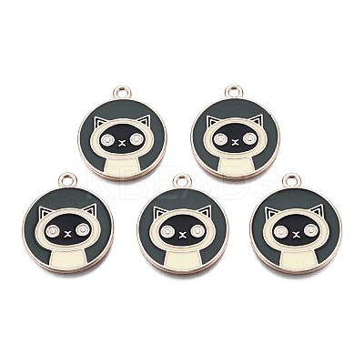 Alloy Enamel Kitten Pendants ENAM-S115-075-1