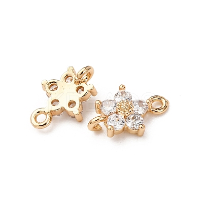Brass Pave Cubic Zirconia Connector Charms ZIRC-L105-01G-01-1