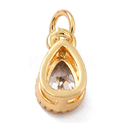 Real 18K Gold Plated Brass Inlaid Cubic Zirconia Charms ZIRC-L100-077G-01-1