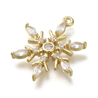 Rack Plating Brass Micro Pave Cubic Zirconia Pendants KK-M014-10B-G-1