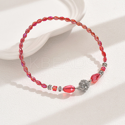 AB Color Glass & Alloy Beaded Anklets for Women HD5357-6-1
