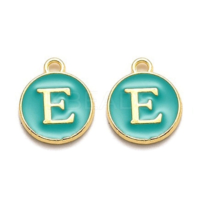 Golden Plated Alloy Enamel Charms X-ENAM-Q437-15E-1