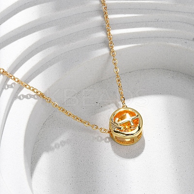 Brass Pave Cubic Zirconia Birth Stone Constellation Pendant Cable Chain Necklaces LS-NJEW-D334-01G-04-1