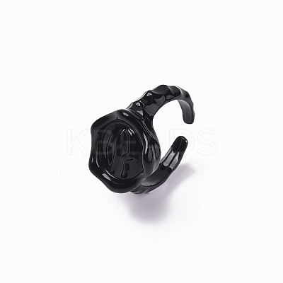 Spray Painted Alloy Cuff Rings RJEW-T011-15-RS-1
