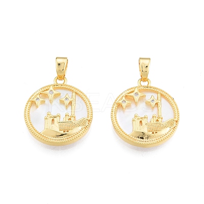 Synthetic White Shell Pendants KK-A165-17G-1