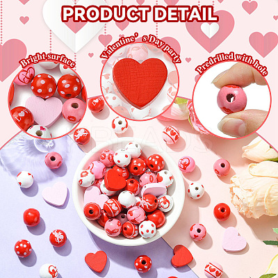 120pcs DIY Valentine's Day Pendant Decoration Making Kit DIY-CJ0002-28-1