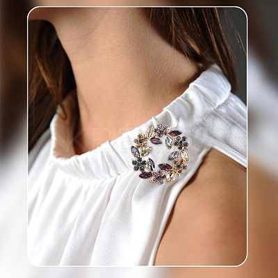 1Pc Alloy Rhinestone Lapel Pins JEWB-CP0001-44-1