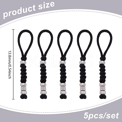 Umbrella Cord Polyester & Spandex Rope Keychain Carabiner HJEW-UN00093-1