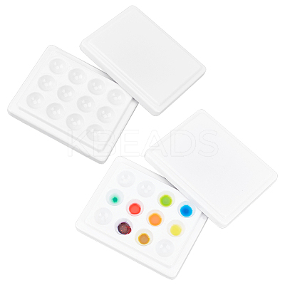 Plastic Imitation Porcelain Watercolor Oil Palette TOOL-WH0053-37-1