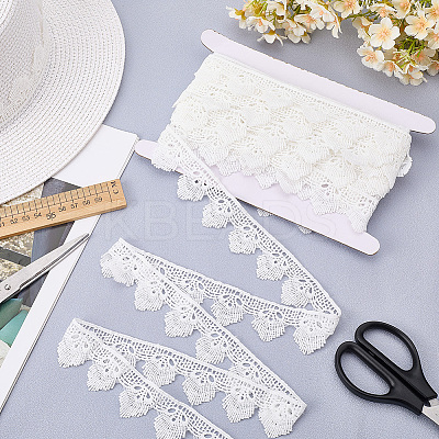 15Yards Milk Fibre Embroidery Flower Lace Trim OCOR-CY0001-55-1