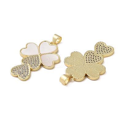 Brass Micro Pave Cubic Zirconia Pendants KK-D057-08G-1