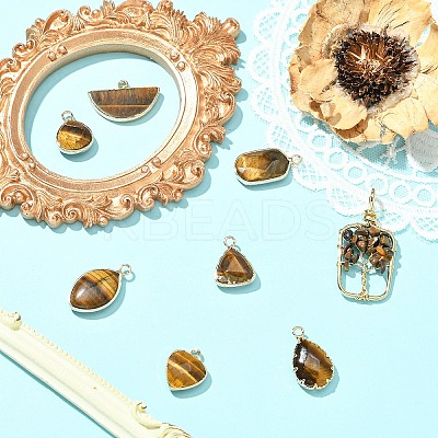 Natural Tiger Eye Pendants G-YW0003-01A-1
