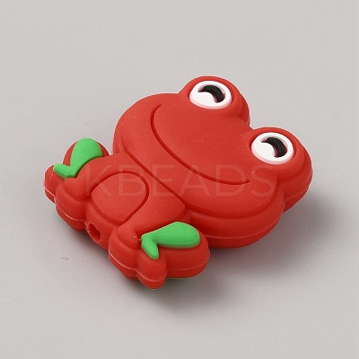 Frog Food Grade Eco-Friendly Silicone Focal Beads LS-SIL-WH0006-29A-1