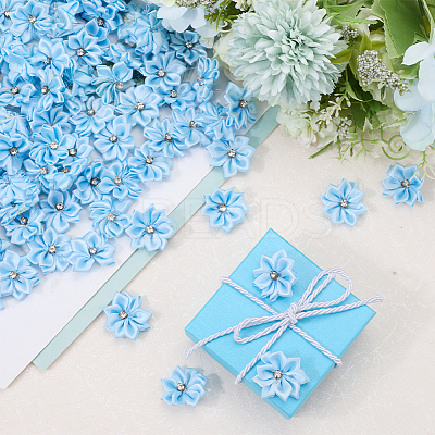 Polyester Rhinestones Flower for Ornament Appliques DIY Wedding FIND-WH20001-76A-1