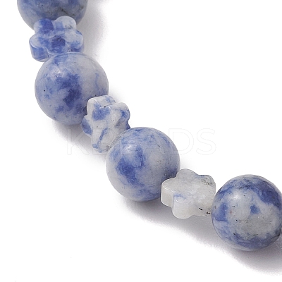 Natural Blue Spot Jasper Beads Bracelets BJEW-JB13233-1