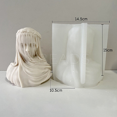 Greek Goddess Food Grade Silicone Bust Portrait Candle Molds PW-WG93932-02-1